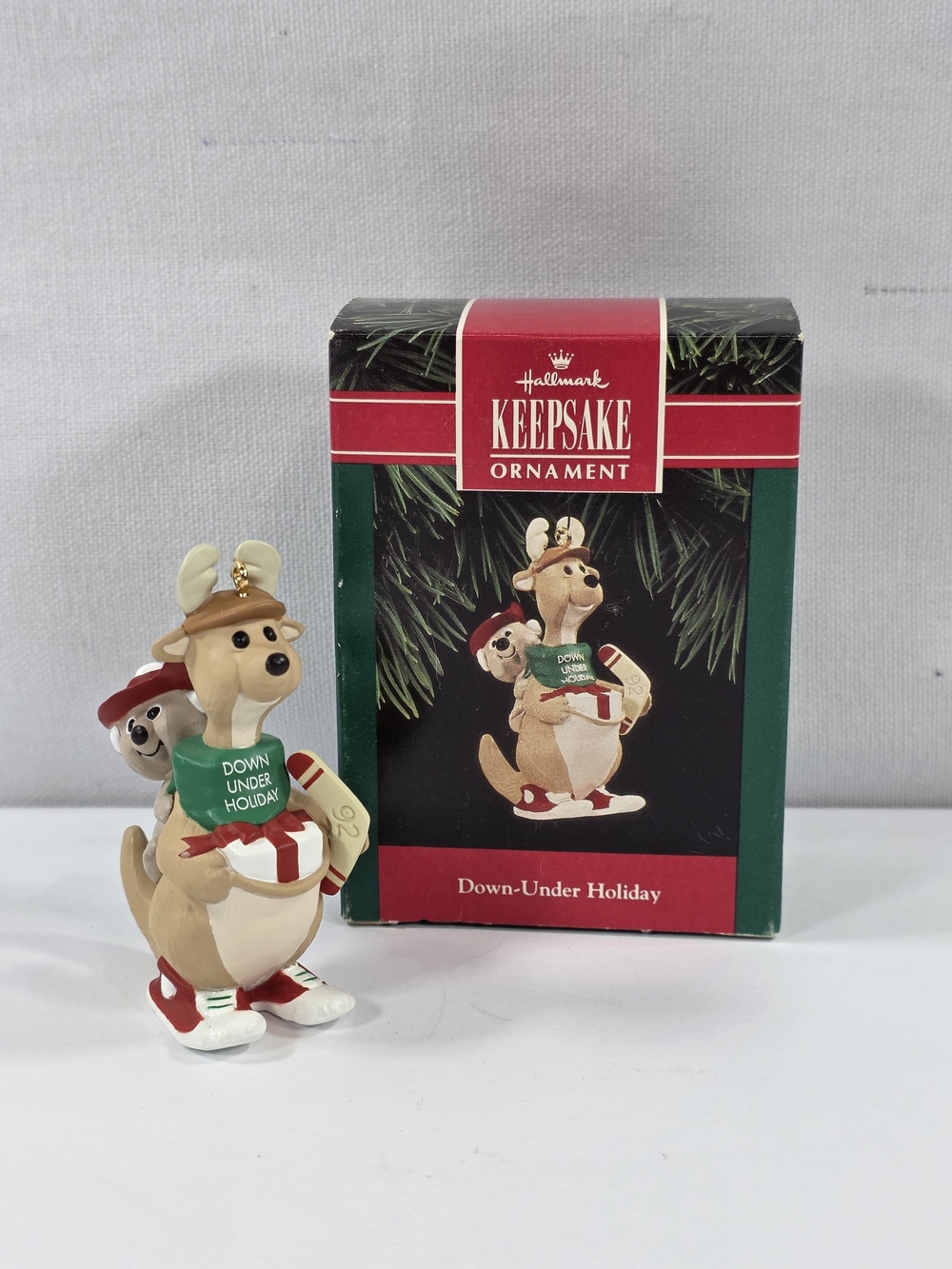 'Down-Under Holiday' Kangaroo Ornament - Green Accent